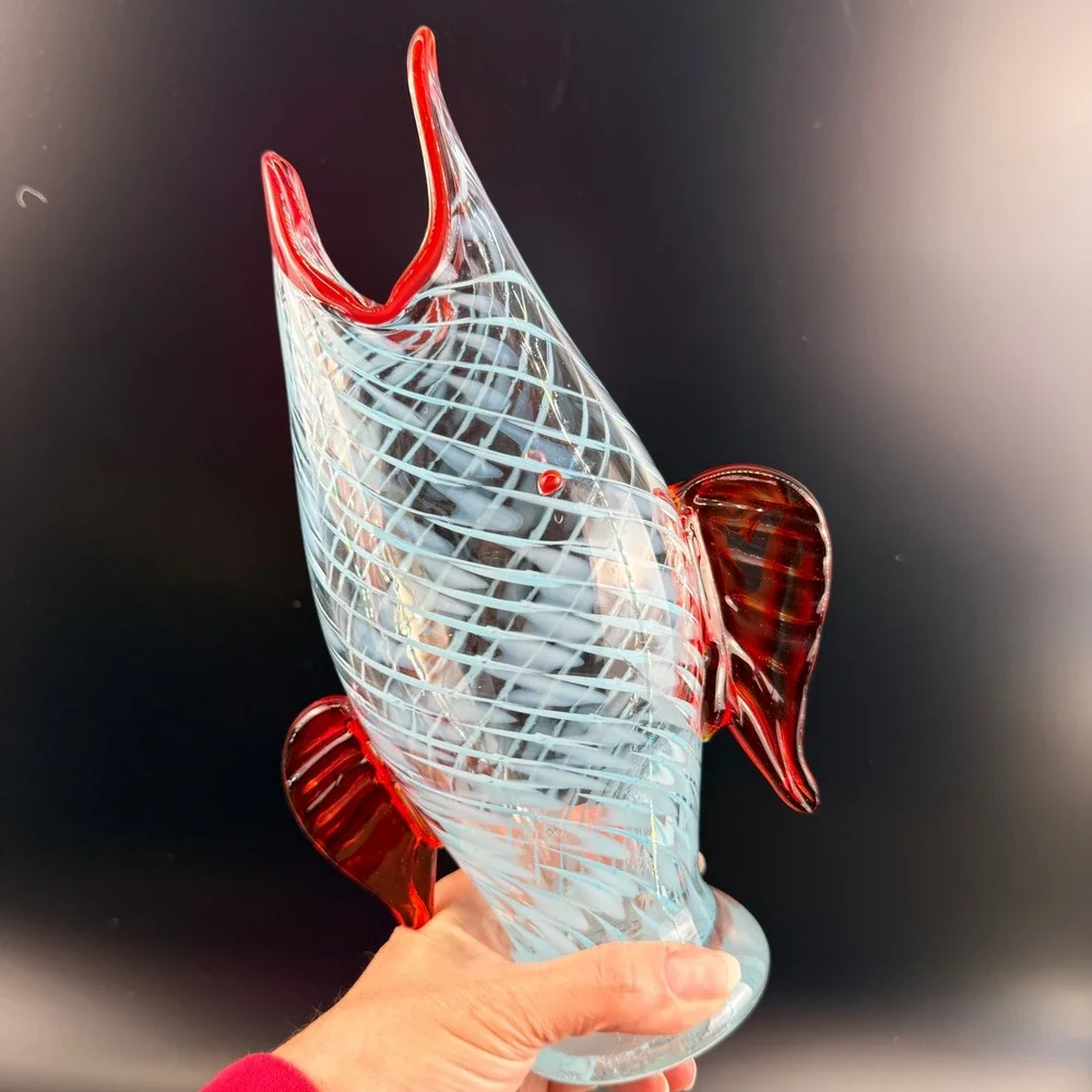 Murano Style Glass Fish Vase 11